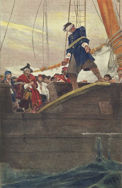 Über die Planke gehen, graviert von Anderson von Howard Pyle